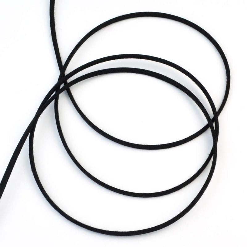 Wobe 100 Yards Suede Cord, Leather Cord 2.6mm x 1.5mm Suede Lace Faux Leather Cord with Roll Spool Beading Craft Thread for Bracelet Necklace Beading DIY Handmade Crafts Thread (Black) - Image 3